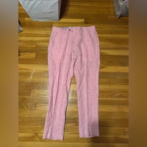 bar iii pink 100% linen slim fit dress pants